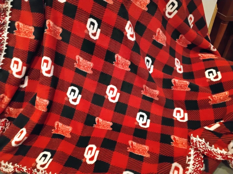 Manta polar OU Boomer Sooners Oklahoma University College súper volantes Foto 1 de 4