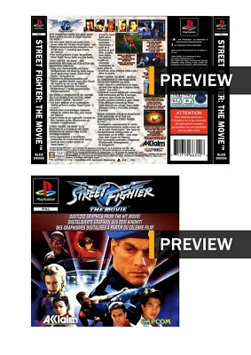 Street Fighter The Movie PAL PlayStation Replacement PS1 Inlay Covers Front Back - Image 1 of 4