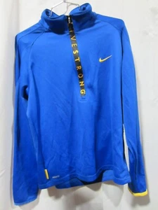 Nike Livestrong 1/4 Zip Pullover Nike Fit Dry Mid Layer Sweater Men's Medium - Picture 1 of 12