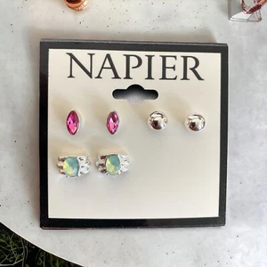 Napier Set Of 3 Small Stud Earrings-NWT - Picture 1 of 1