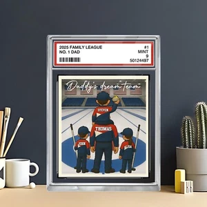 Curling Dad Gift - Custom Trading Card Block - Father's Day - Ice Sport Birthday - Picture 1 of 4