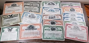 Certificati Stock Vintage/Antico Anni Misti e Aziende 32pz 1909-1980 - Foto 1 di 23