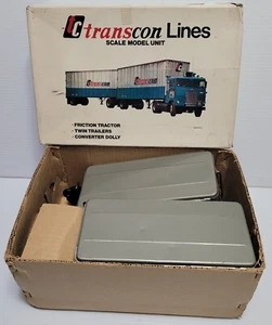 VINTAGE JAPAN TIN FRICTION TC TRANSCON TRUCK AND TRAILERS **EXCELLENT & W/BOX** - Picture 1 of 10