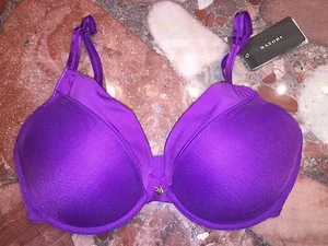 Neu mit Etikett Natori lila Push-up tief ausgeschnittenes T-Shirt Damen UW BH 34DD - Bild 1 von 5