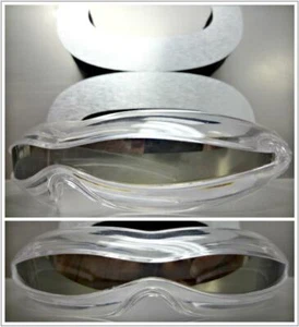 SPACE ROBOT PARTY RAVE COSTUME CYCLOPS FUTURISTIC SHIELD SUN GLASSES Clear Frame - Picture 1 of 5