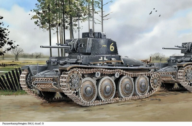 Pz.kpfw.38(t) Ausf.g W/ Interior Tank 1:35 Plastic Model Kit DRAGON MODELS - Immagine 1 di 1