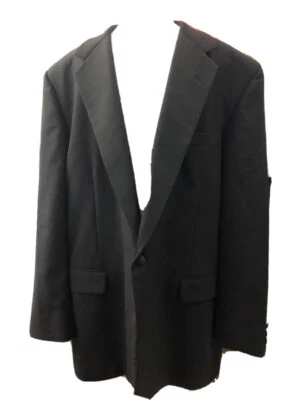 TOM JAMES BESPOKE  BLACK TUXEDO ONE BUTTON 100%WOOL MADE IN U.S.A. APPROX.45LONG - Image 1 of 4