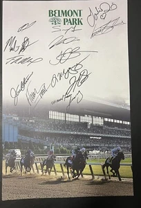 2022 Belmont stakes card Signed By Jockeys - Picture 1 of 1