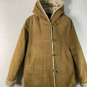 Bernardo Suede Coat Women’s Size Small Brown Lined Hooded - Picture 1 of 21