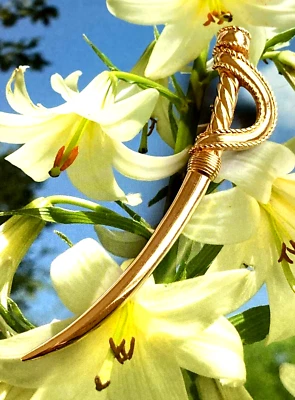 CHRISTIAN DIOR Sabre Brooch Signed Vintage 1990 Gold-plated 12cm-long - Image 1 of 4