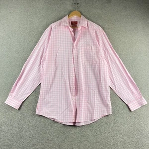 R.M. Williams Men’s Shirt XL Pink Gingham Check Cotton Regular Fit Button Up - Picture 1 of 24