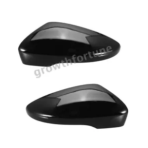 Pair Gloss Black Door Wing Mirror Cover Cap For VW Passat Beetle Jetta 2013-17 - Picture 1 of 10