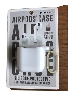 MVMT Airpods Silicone Protective Case Carabiner Supports Wireless Charging White - Picture 1 of 3