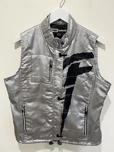 Jamie Sadock Women’s Vest Silver L Metallic Quilted Full Zip Active Golf Riding - Picture 1 of 7