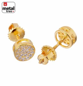 Pendientes mujer hombre micro pavé 6 mm forma redonda tornillo trasero 5119 - Imagen 1 de 13