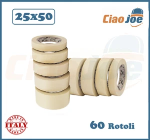 60 ROTOLI DI CARTA GOMMATA 25x50 NASTRO ADESIVO PITTURA IMBALLAGGI MASCHERATURA - Bild 1 von 1