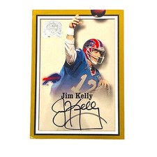 2000 Fleer Greats Of The Game Jim Kelly Buffalo Bills HOF On Card Auto!