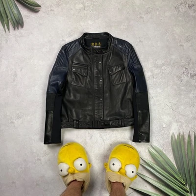 Barbour International Night Rider Leather Motorcycle Jacket AW14 Black UK16 EU42 - Image 1 of 4