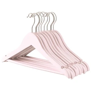 10x Light Pink Wooden Kid's Hangers Baby Children Coat Clothes Trouser Hanger - Picture 1 of 7