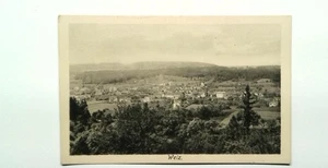 Postal litográfica vintage de Weiz Austria vista panorámica parte posterior dividida - Imagen 1 de 2