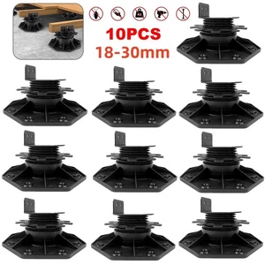 10PCS Adjustable Decking Pedestal-Riser Support Floor Leveller 18mm-30mm UK - Picture 1 of 11