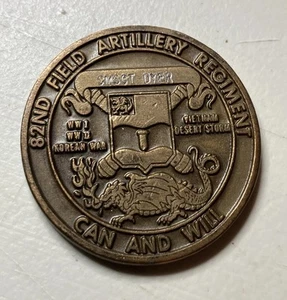 US Army 82nd Field Artillery Regiment Challenge Coin of Excellence CMSGT Dyer - Picture 1 of 3