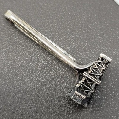 Vintage 925 Sterling Silver Oil Rig Tower Derrick Tie Tack Money Clip Signed - Image 1 of 4