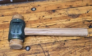 NEU Girlande Saco Maine Nr. 4 Hammer massiver Kopf Holzhammer Rohhaut Leder Gesichter USA - Bild 1 von 8