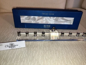 Oleg Cassini Crystal Clear Menorah Vintage Candleholder - Picture 1 of 8