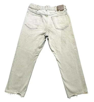 Pantalones de mezclilla Wrangler de colección para hombre 33x27 caqui tostado héroe originales pierna recta manchada Foto 1 de 4