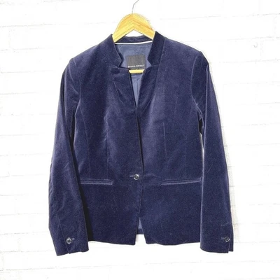Blazer Banana Republic Azul Terciopelo Mujeres 4 Vacaciones Dinero Antiguo Academia Ecuestre Foto 1 de 4