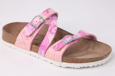 Birkenstock Birkis Womens L6 M4 EU 37 Paisley Floral Salina Two Straps Pink EUC - Image 1 of 4