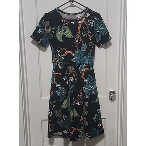 Lularoe Women's Dress Size Large Zip Up Fun Design Deep Colors - Bild 1 von 4