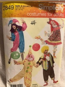 Simplicity Kostüm Schnittmuster #2849 Clown Stoffpuppe Erwachsene Multi Size NEU - Bild 1 von 3