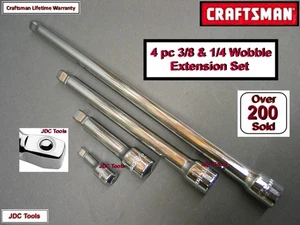 CRAFTSMAN 4pc 1/4 3/8 ratchet wrench WOBBLE socket extension set - Bild 1 von 4