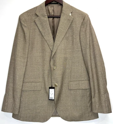 Paul Stuart Mens Ca. US 40 R Sport Coat Blazer Wool & Silk Brown Graph Check NWT - Image 1 of 4