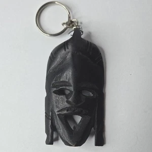 Máscara africana llavero recuerdo, negro, 3" - Imagen 1 de 8