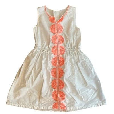 Carters 学步儿童 女孩 棉府绸背心裙 带珊瑚刺绣 尺寸 6 — 第 1/4 张图片