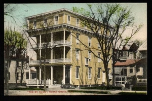 ALTES ECHTFOTO 14. JUNI 1909 ST. ELMO HOTEL, OCEAN GROVE, N. J. POSTKARTE - Bild 1 von 2