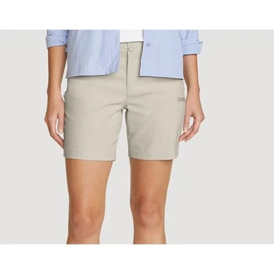Eddie Bauer Rainier shorts women rip stop size 16 light khaki NEW - Image 1 of 4
