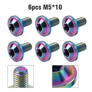 6pc Titanschrauben M5 Truss-Torx-Schrauben M5 x 10 mm für Fahrrad-Motorrad - Picture 1 of 12