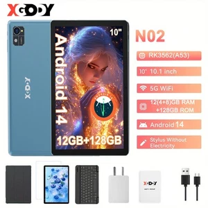 Tablet PC 10 Inch Android 14 12GB RAM 128GB Storage WIFI Dual Camera Bluetooth - Picture 1 of 16