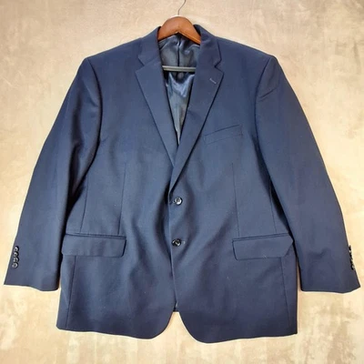 Joseph Abboud Blazer 男式 50R 海军蓝 Lenox 经典合身羊毛混纺双通风 — 第 1/4 张图片