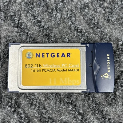 Netgear 802.11b Wireless PC Card 16-Bit PCMCIA Model MA401 11Mbps - Image 1 of 2