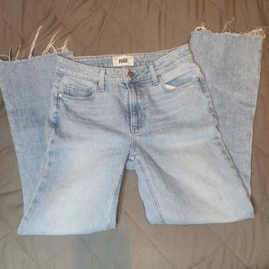 Paige Jeans Damen 26 Colette Cropped Flare Raw Hem Denim Light Wash Baumwolle  - Bild 1 von 9