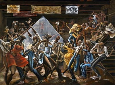 Sugar Shack : Ernie Barnes : 36x24 Archival Art Print - Image 1 of 2