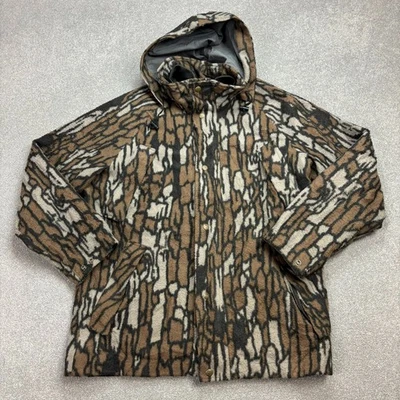 RealTree Jacket Adult Large Brown Work Wear Camo Hunting Hood Fleece USA Men - Image 1 of 4