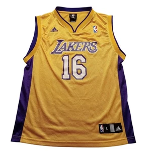 Camiseta Adidas Para Hombre L Pau Gasol #16 Los Angeles Lakers NBA Oro Casa - Imagen 1 de 6