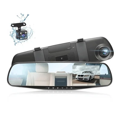 Car Dash Cam Backup Rearview Mirror Camera, 4.3" Full HD 1080P Smart Rearview... - Image 1 of 4