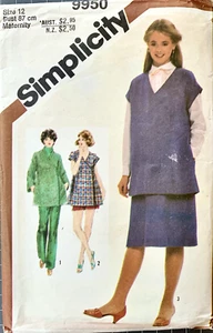SIMPLICITY 9950 Maternity Wrap Blouse, Skirt & Pants Sewing Pattern - Size 12. - Picture 1 of 2